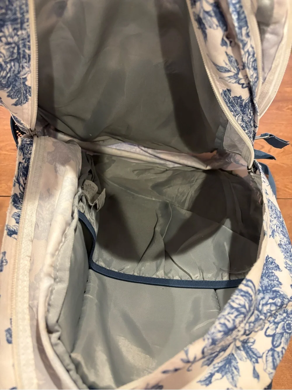 Jansport TRANS White & Blue Backpack Turkish Ocean Vintage Floral Print